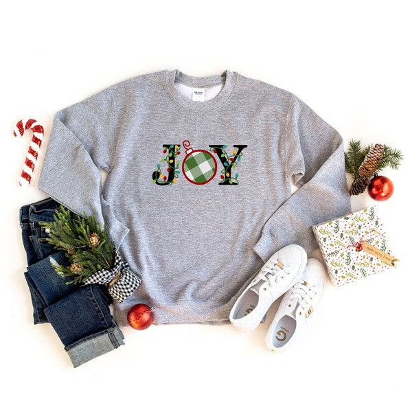 Joy Christmas Lights Graphic Sweatshirt