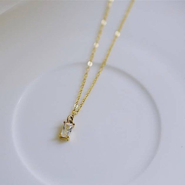 14K Gold Zircon Necklace