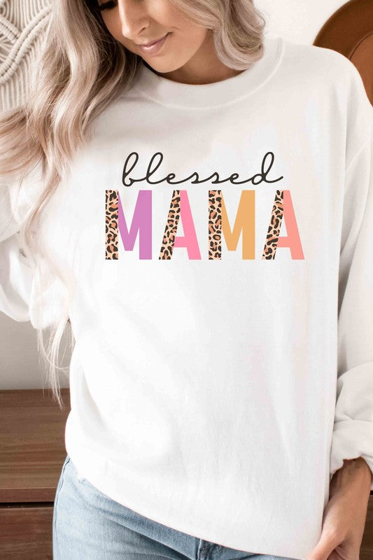 BLESSED LEOPARD MAMA GRAPHIC SWEATSHIRT