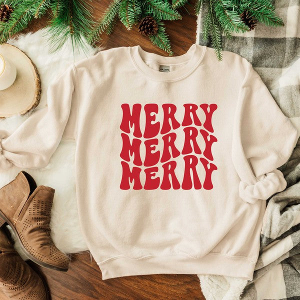 Merry Stacked Graphic Sweatshirt