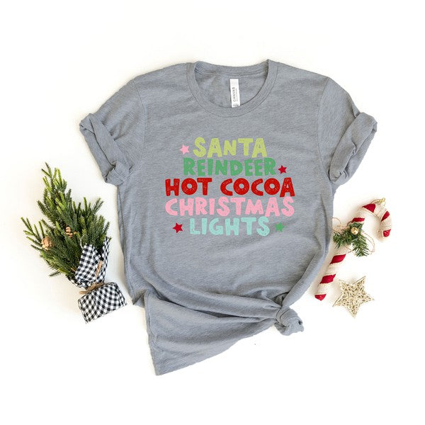 Santa Reindeer Hot Cocoa Short Sleeve Tee