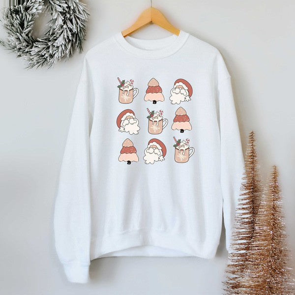 Santa Tree Mug Chart Graphic Sweatshirt