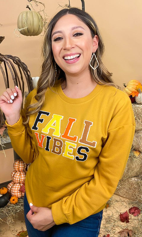 Soft Ideal Chenille Fall Vibes Graphic Sweatshirt