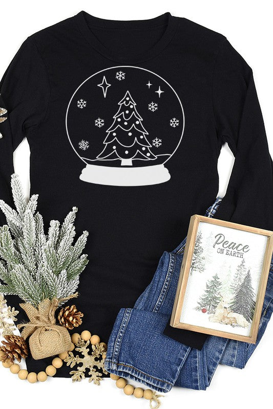 Christmas Snow Glob Holiday Long Sleeves Top