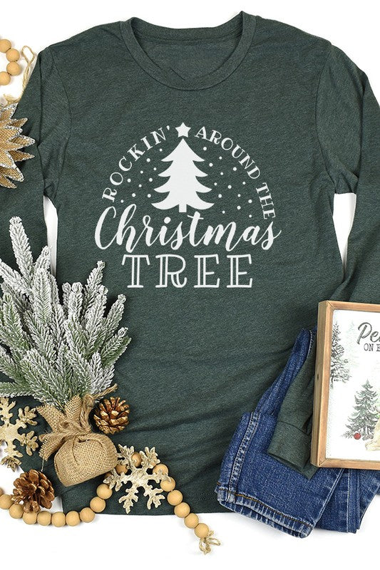 Christmas Rockin Around Tree Long Sleeves Top