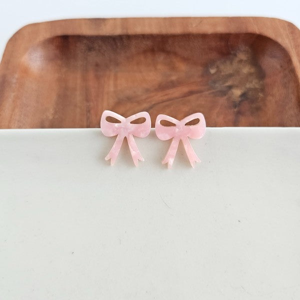 Bow Studs - Pink