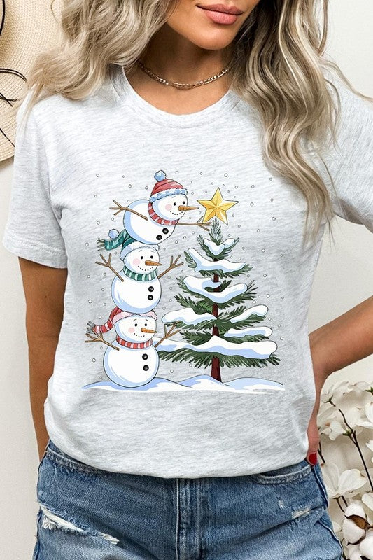 Cute Christmas Snowman Graphic Tee