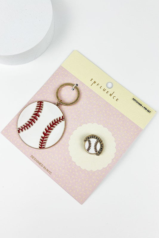 ENAMEL KEYCHAIN WITH PIN SET