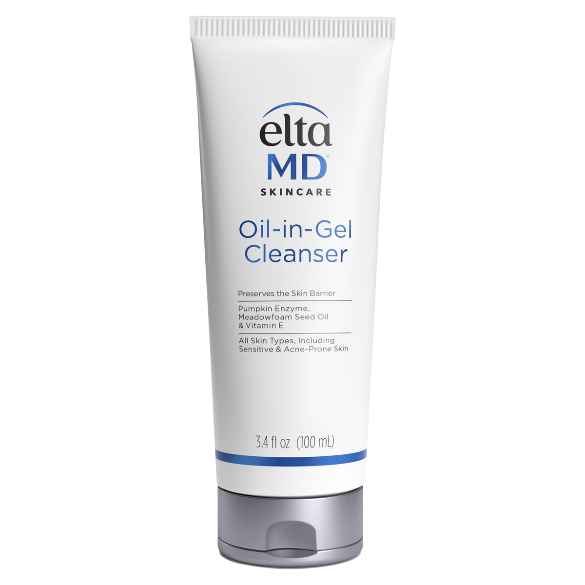 EltaMD Oil-In-Gel Facial Cleanser, Daily Gentle Face Cleanser, Removes Long-Wear Makeup, Sunscreen, and Sweat, Cleansing Oil For Face, 3.4 oz Tube