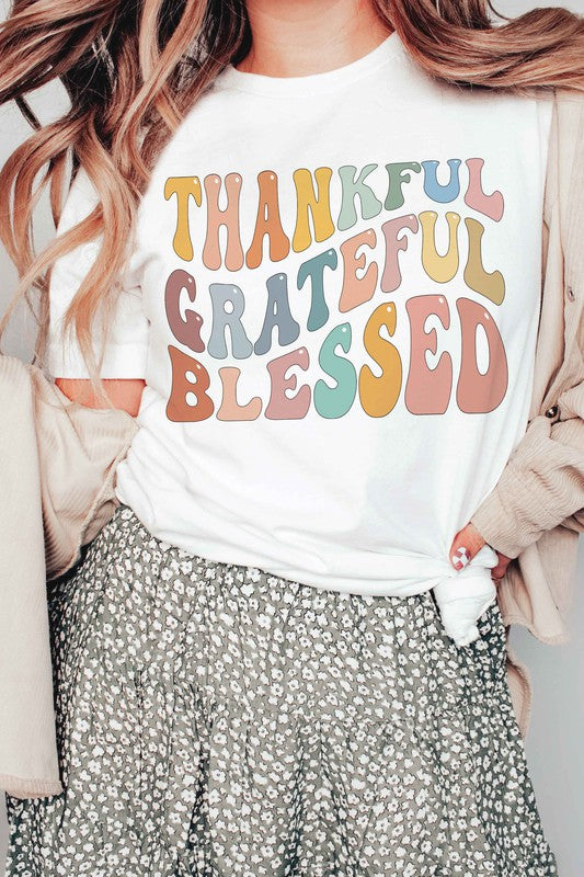 THANKFUL GRATEFUL BLESSED Graphic Tee