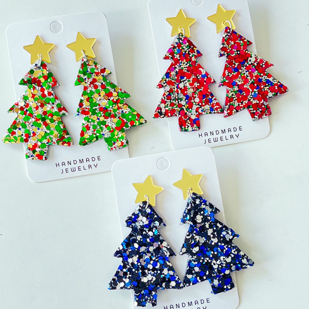 Christmas Tree Acrylic Dangle Earrings