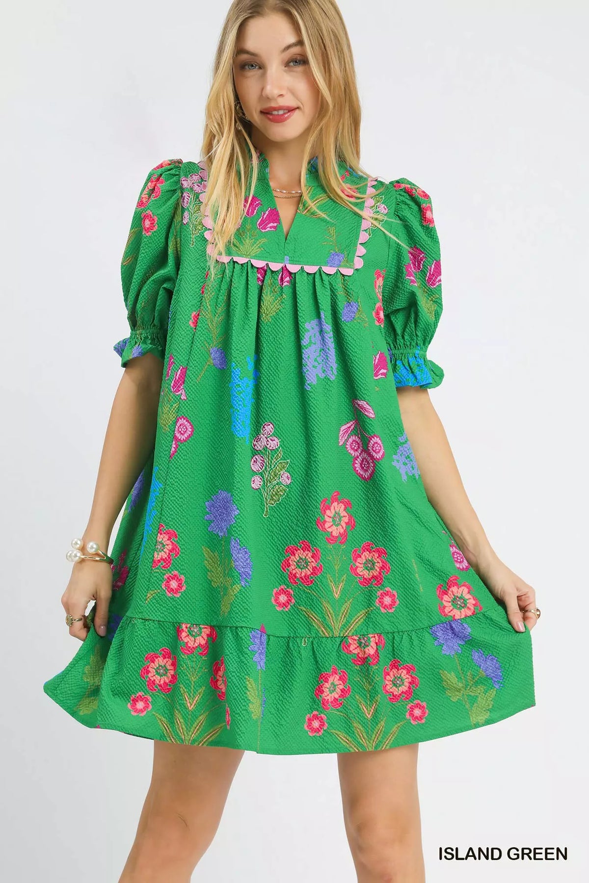 Umgee Multi Flower Print V-Neck Dress – Bougie Julie's Boutique