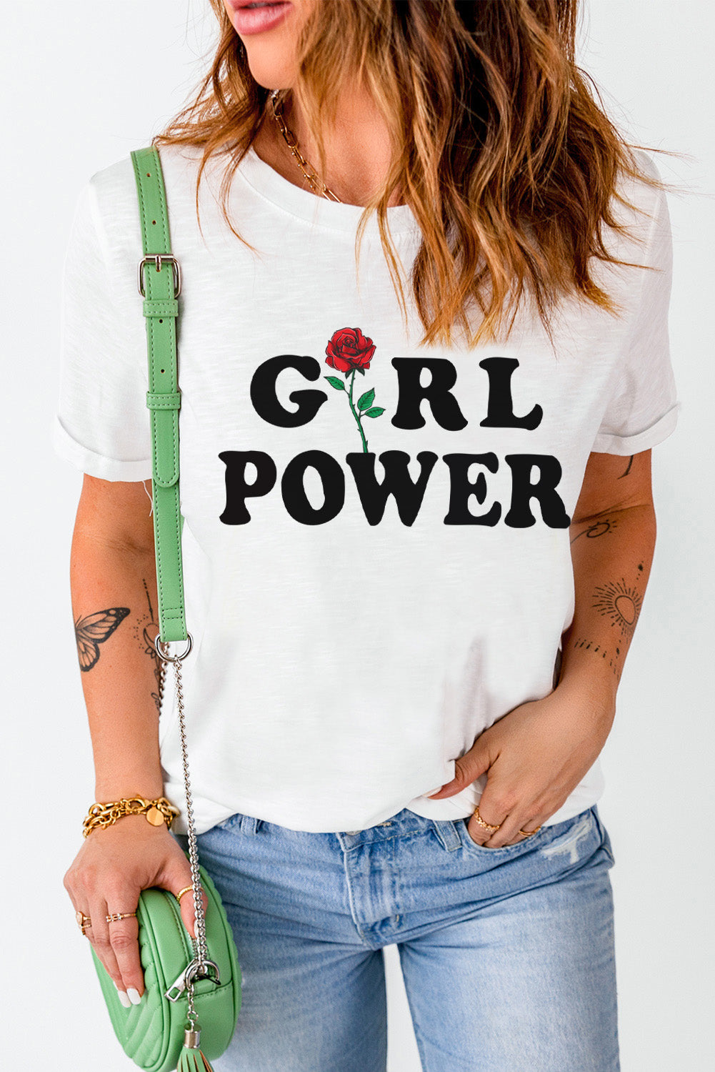 GIRL POWER Rose Graphic Tee